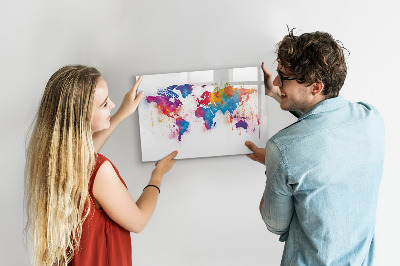 Beschreibbare magnettafel küche Weltkarte