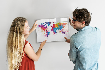 Magnettafel mit Marker Weltkarte