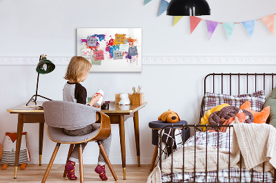 Magnettafel mit Marker Weltkarte