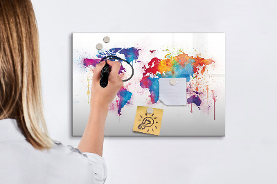 Beschreibbare magnettafel küche Weltkarte