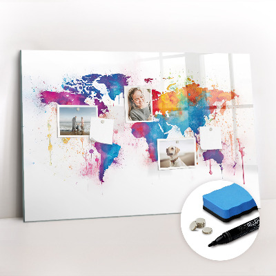 Beschreibbare magnettafel küche Weltkarte