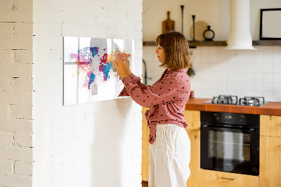 Beschreibbare magnettafel küche Weltkarte