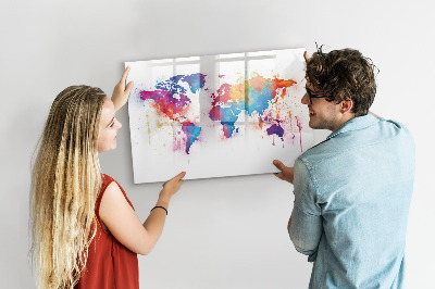 Beschreibbare magnettafel küche Weltkarte