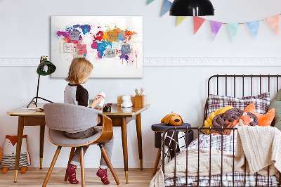 Beschreibbare magnettafel küche Weltkarte