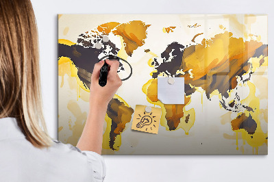 Beschreibbare magnettafel Abstraktion einer Weltkarte