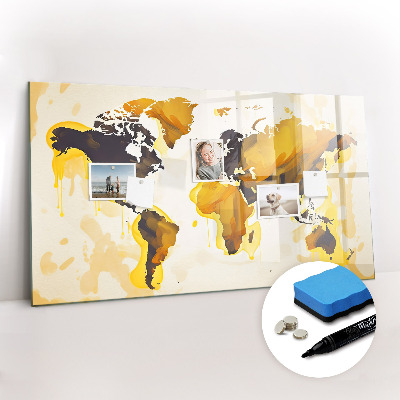 Beschreibbare magnettafel Abstraktion einer Weltkarte