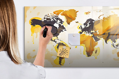 Beschreibbare magnettafel Abstraktion einer Weltkarte