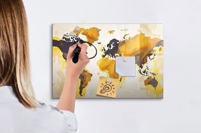 Beschreibbare magnettafel Abstraktion einer Weltkarte