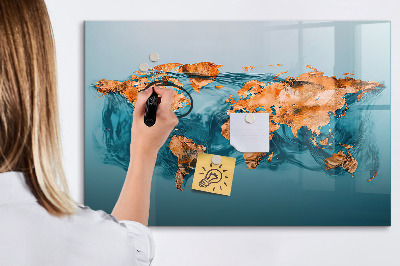 Beschreibbare magnettafel küche Abstrakte Weltkarte