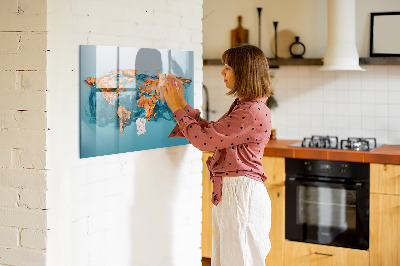 Beschreibbare magnettafel küche Abstrakte Weltkarte