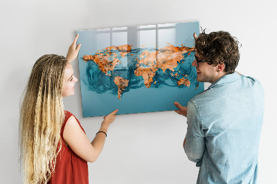 Beschreibbare magnettafel küche Abstrakte Weltkarte