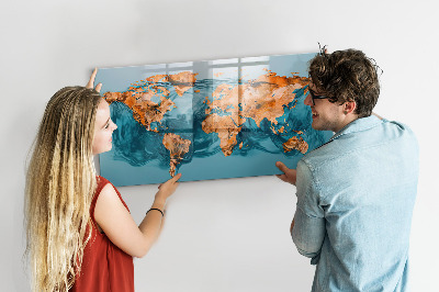 Beschreibbare magnettafel küche Abstrakte Weltkarte