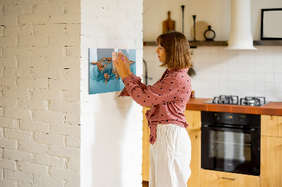 Beschreibbare magnettafel küche Abstrakte Weltkarte