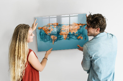 Beschreibbare magnettafel küche Abstrakte Weltkarte