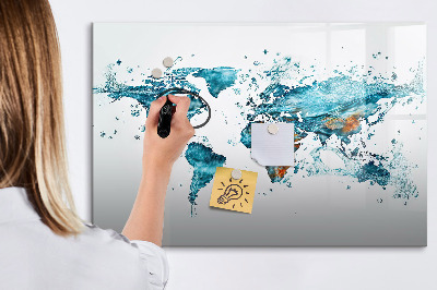 Beschreibbare magnettafel Wasserweltkarte