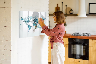 Beschreibbare magnettafel Wasserweltkarte