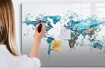 Beschreibbare magnettafel Wasserweltkarte