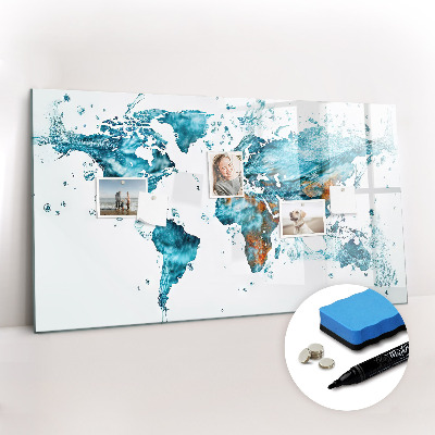 Beschreibbare magnettafel Wasserweltkarte