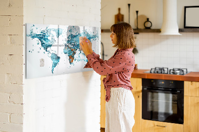 Beschreibbare magnettafel Wasserweltkarte