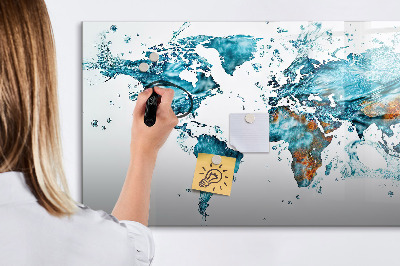 Beschreibbare magnettafel Wasserweltkarte
