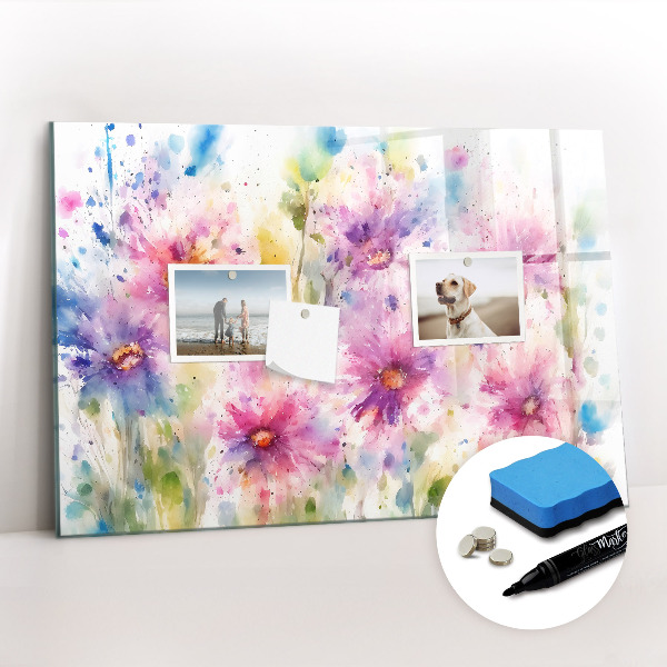 Beschreibbare magnettafel küche Bemalte Blumen
