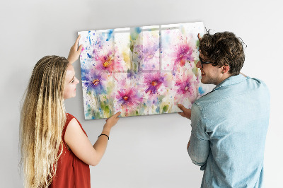 Beschreibbare magnettafel küche Bemalte Blumen