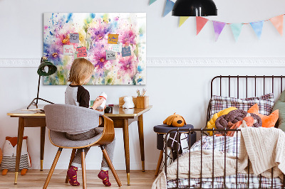 Beschreibbare magnettafel küche Bemalte Blumen