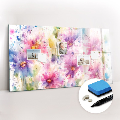 Magnettafel mit Marker Bemalte Blumen