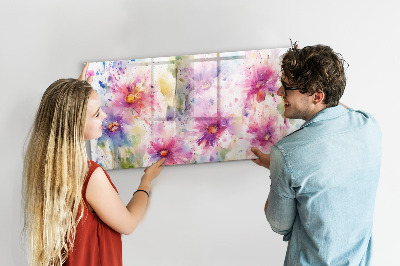 Magnettafel mit Marker Bemalte Blumen