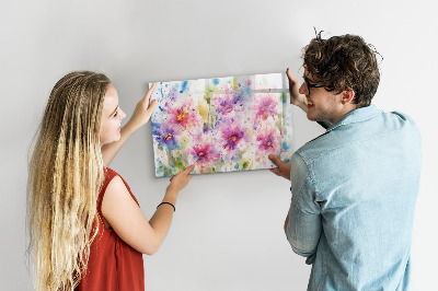 Magnettafel mit Marker Bemalte Blumen