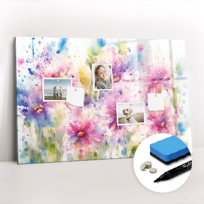 Beschreibbare magnettafel küche Bemalte Blumen