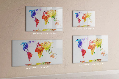 Beschreibbare magnettafel küche Aquarell-Weltkarte