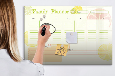 Beschreibbare magnettafel Familienplaner