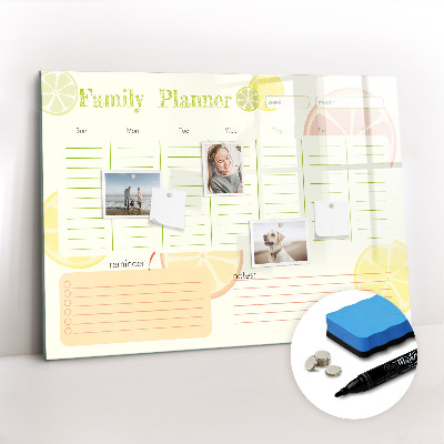 Beschreibbare magnettafel Familienplaner