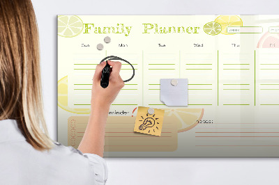 Beschreibbare magnettafel Familienplaner