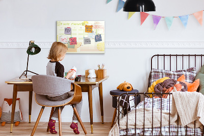 Beschreibbare magnettafel Familienplaner