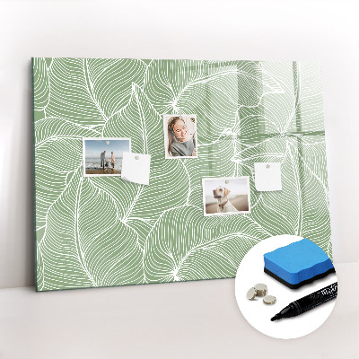 Beschreibbare magnettafel Blätter Naturmuster