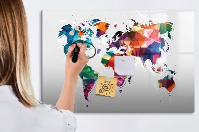 Beschreibbare magnettafel Weltkarte mit Dreiecken