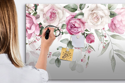 Beschreibbare magnettafel küche Aquarellrosen