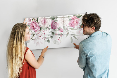 Beschreibbare magnettafel küche Aquarellrosen