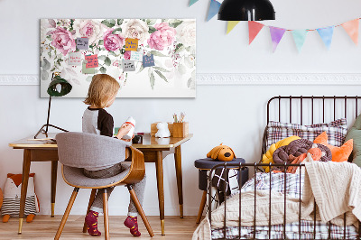 Beschreibbare magnettafel küche Aquarellrosen