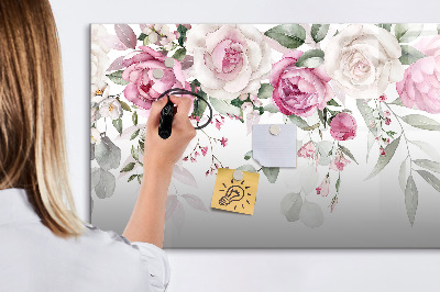 Beschreibbare magnettafel küche Aquarellrosen