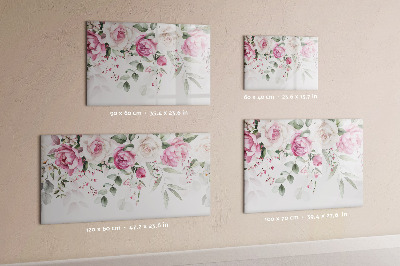 Beschreibbare magnettafel küche Aquarellrosen