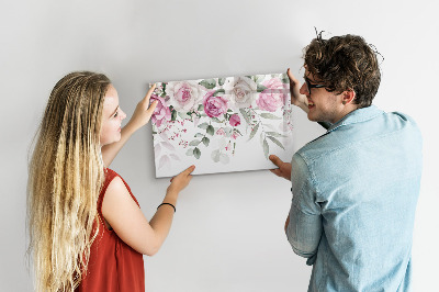 Beschreibbare magnettafel küche Aquarellrosen