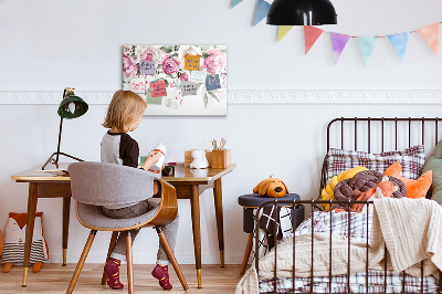 Beschreibbare magnettafel küche Aquarellrosen