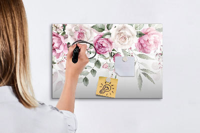 Beschreibbare magnettafel küche Aquarellrosen