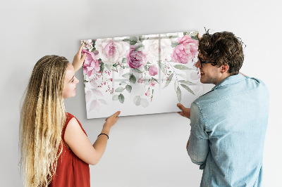 Beschreibbare magnettafel küche Aquarellrosen