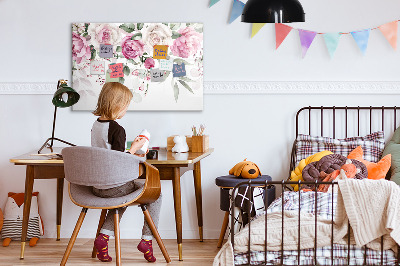 Beschreibbare magnettafel küche Aquarellrosen