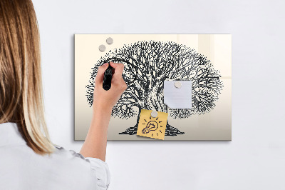 Beschreibbare magnettafel Großer Naturbaum