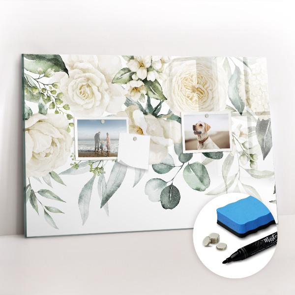 Beschreibbare magnettafel küche Blumen